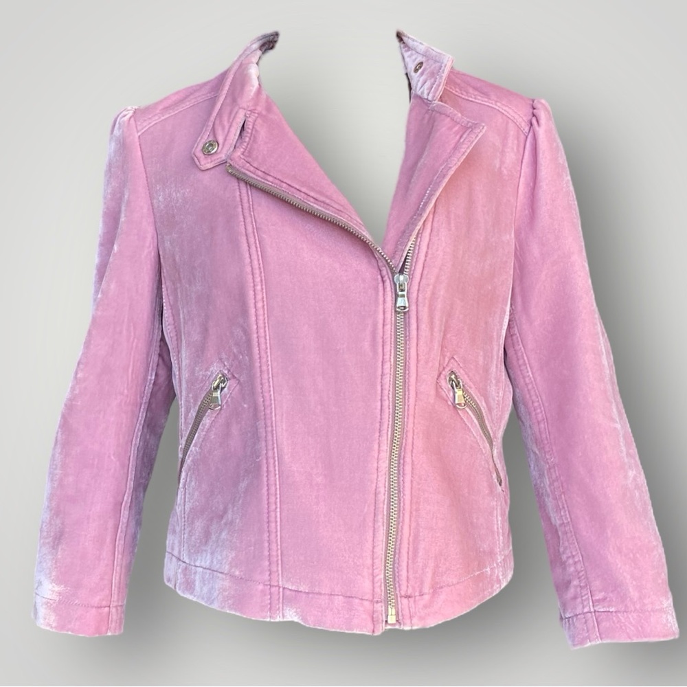 Rebecca Taylor 595$ Pink Velvet Biker Jacket 🎀